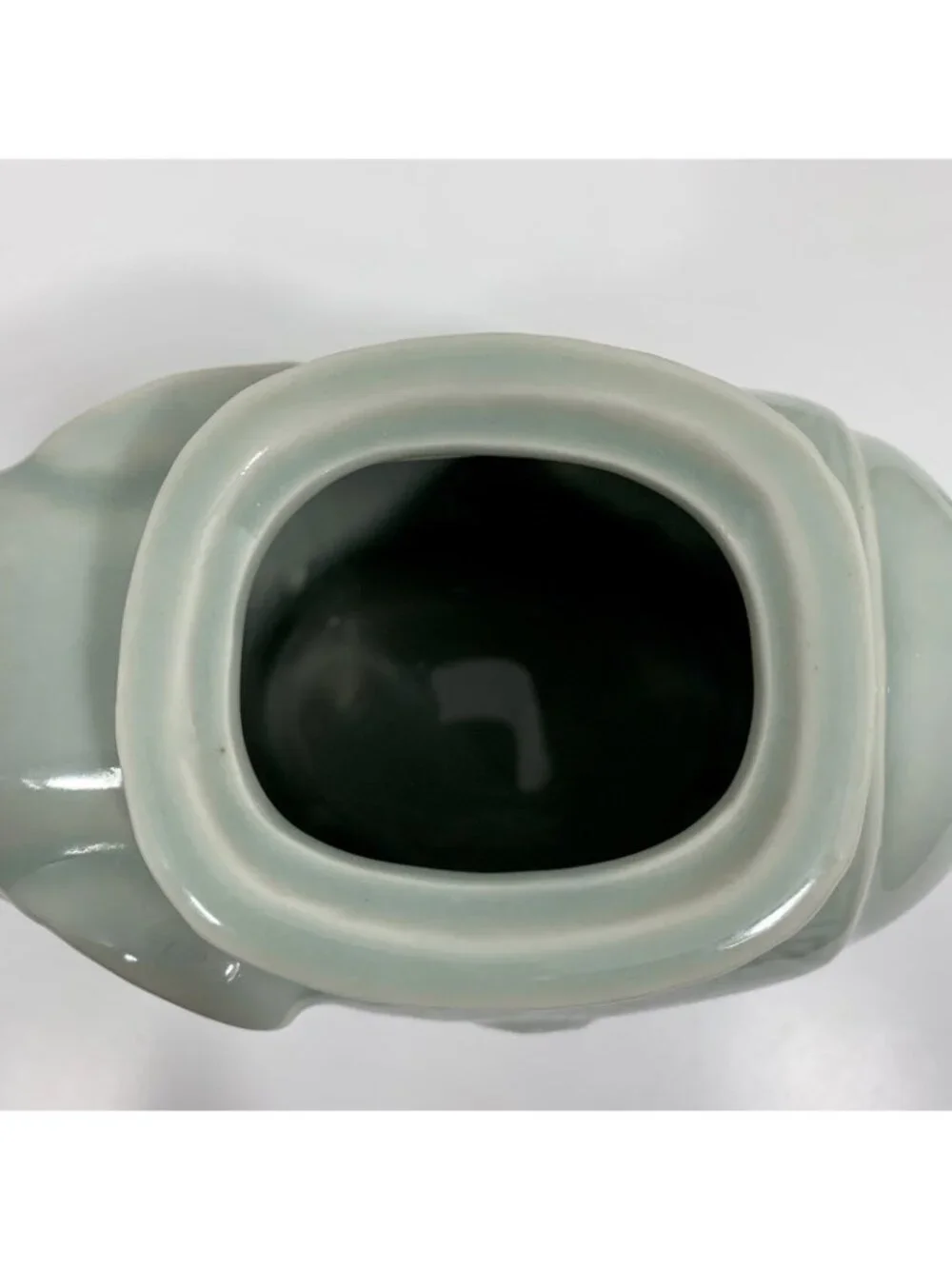 VTG 90s Pier 1 Boho Elephant Ceramic Teapot Celadon Green Asian Decor